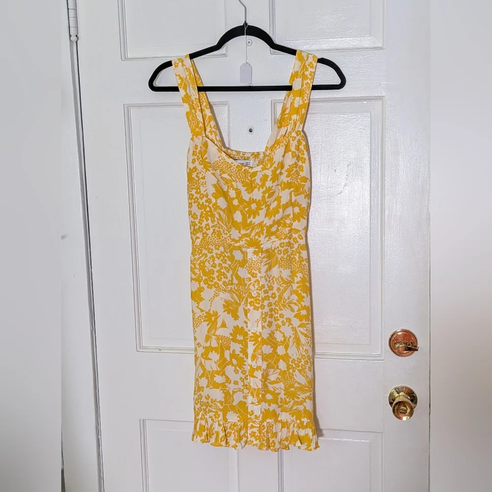 FAITHFULL THE BRAND Lou Lou Mini Dress Yellow Floral Jasmine Anthropologie Style - Picture 3 of 5